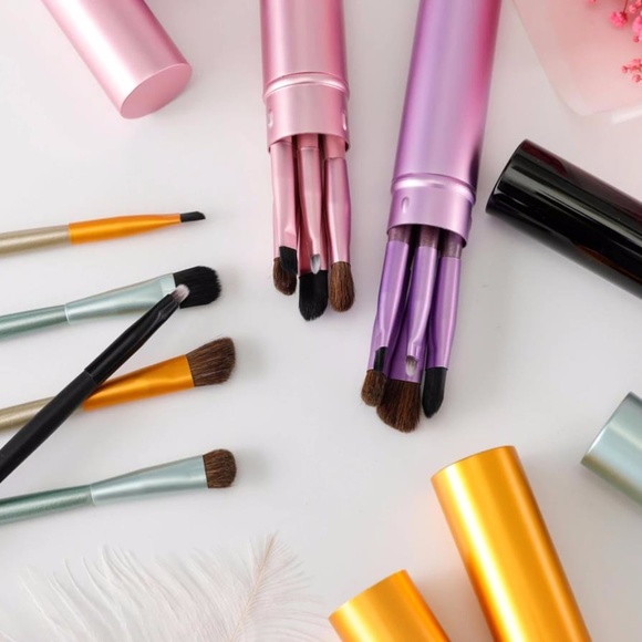 NEW 5pc Travel Makeup Brush Set W/Case - Picture 4 of 8